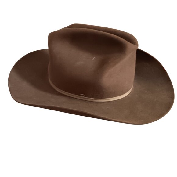 Vintage 6 3/4 7/8 Wright Western Cowboy Cavalry Hat 1950's Imported Coney Fur - Picture 3 of 11